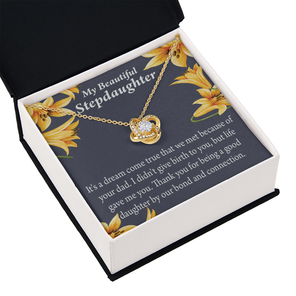 To Stepdaughter Life's Gift Infinity Knot Necklace Message Card-Express Your Love Gifts