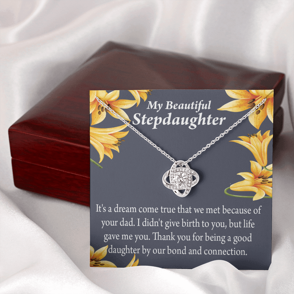 To Stepdaughter Life's Gift Infinity Knot Necklace Message Card-Express Your Love Gifts