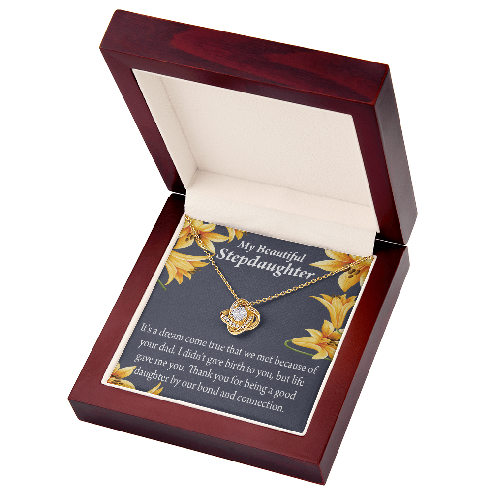 To Stepdaughter Life's Gift Infinity Knot Necklace Message Card-Express Your Love Gifts