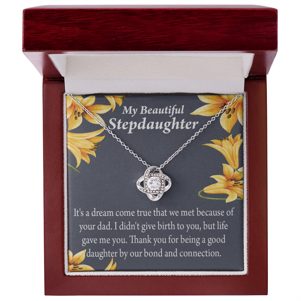 To Stepdaughter Life's Gift Infinity Knot Necklace Message Card-Express Your Love Gifts