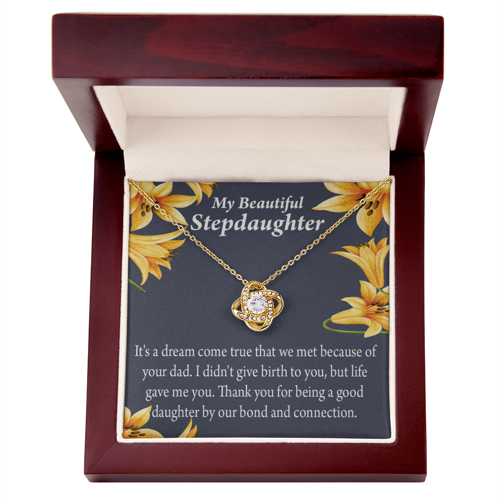 To Stepdaughter Life's Gift Infinity Knot Necklace Message Card-Express Your Love Gifts