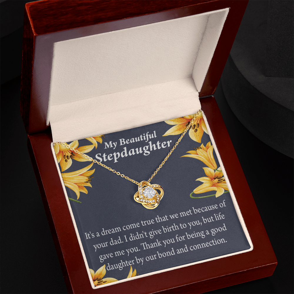 To Stepdaughter Life's Gift Infinity Knot Necklace Message Card-Express Your Love Gifts