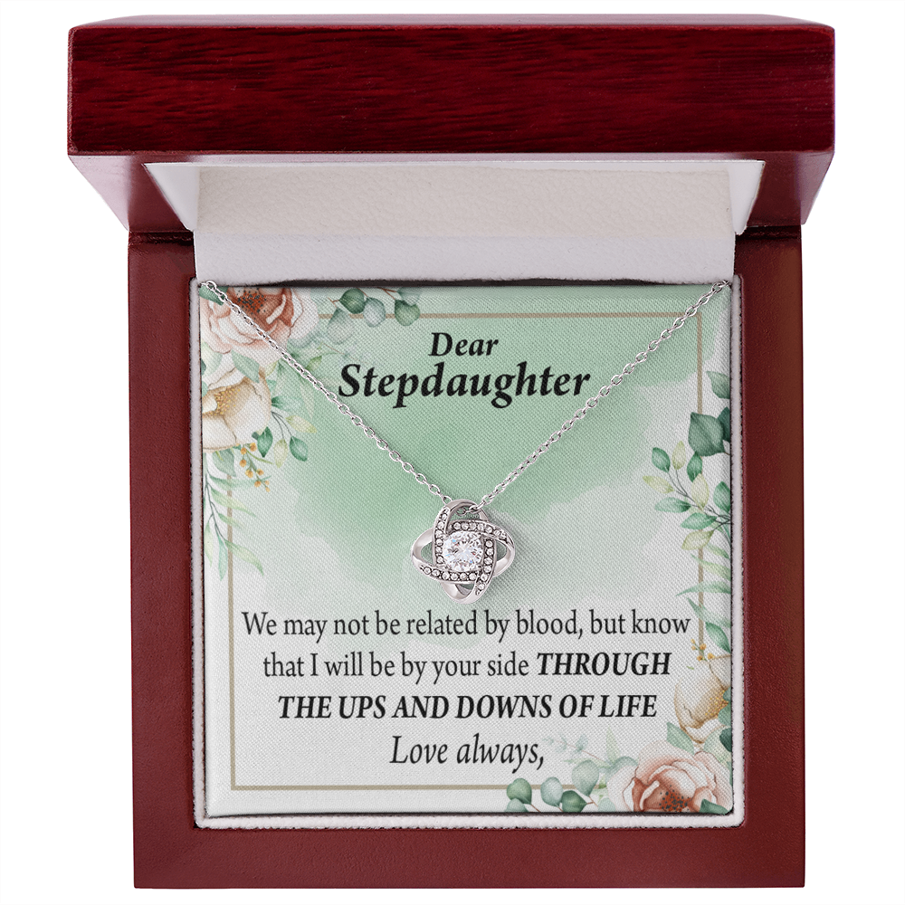 To Stepdaughter Love Always Infinity Knot Necklace Message Card-Express Your Love Gifts