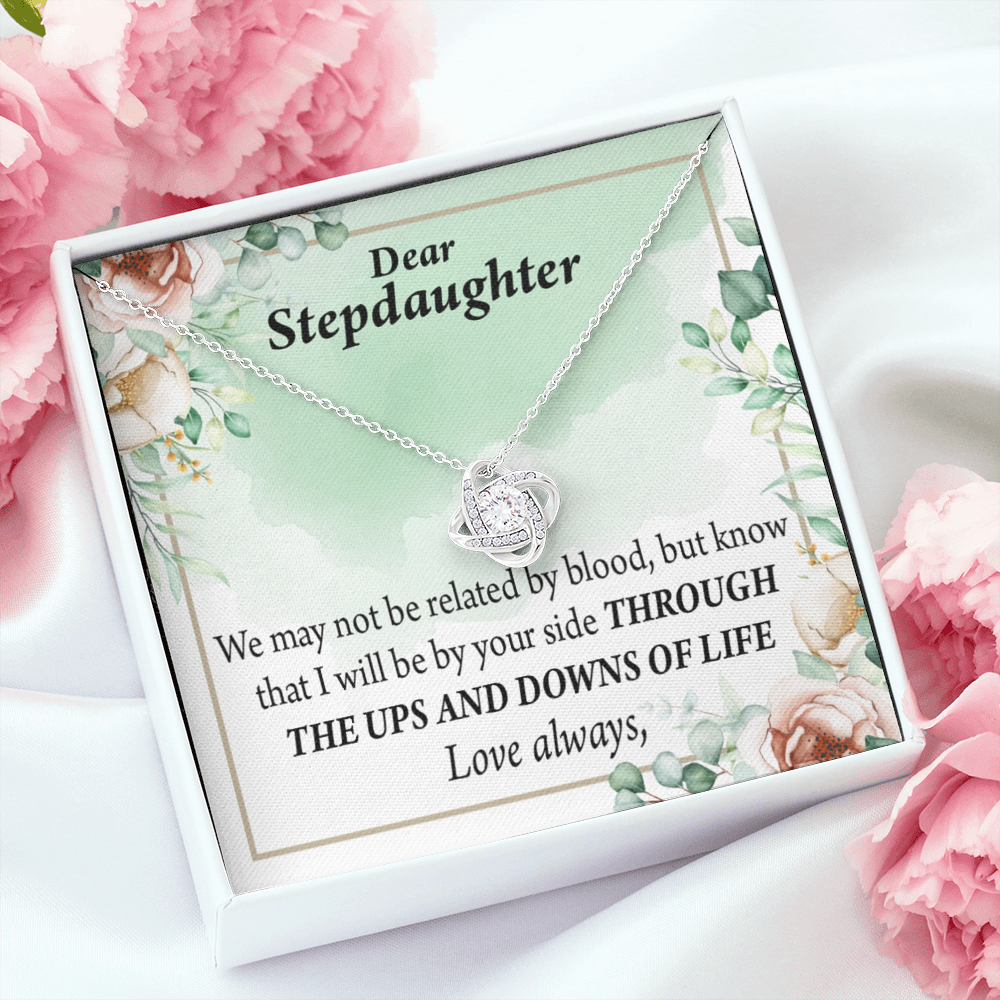 To Stepdaughter Love Always Infinity Knot Necklace Message Card-Express Your Love Gifts