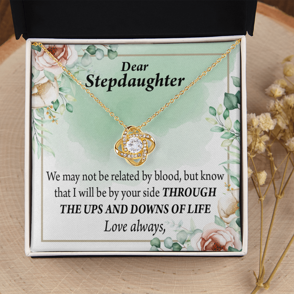 To Stepdaughter Love Always Infinity Knot Necklace Message Card-Express Your Love Gifts