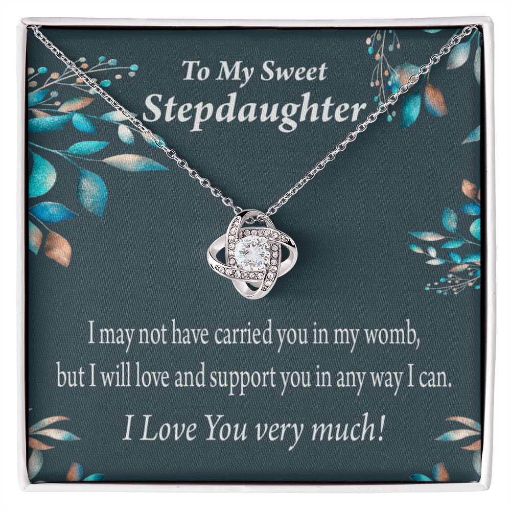 To Stepdaughter Love & Support Infinity Knot Necklace Message Card-Express Your Love Gifts