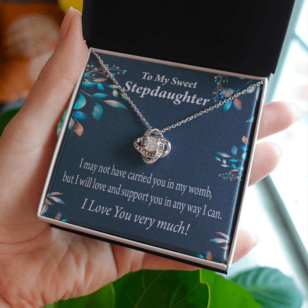 To Stepdaughter Love & Support Infinity Knot Necklace Message Card-Express Your Love Gifts