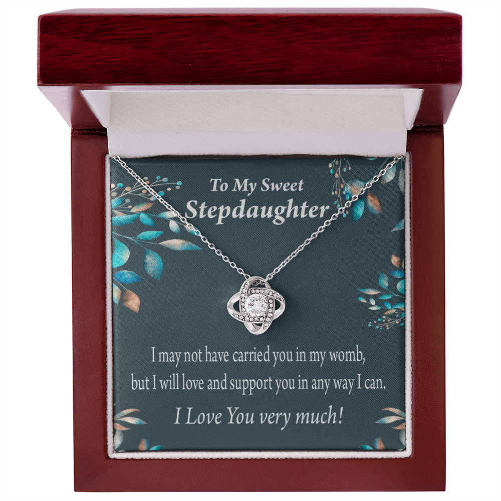 To Stepdaughter Love & Support Infinity Knot Necklace Message Card-Express Your Love Gifts