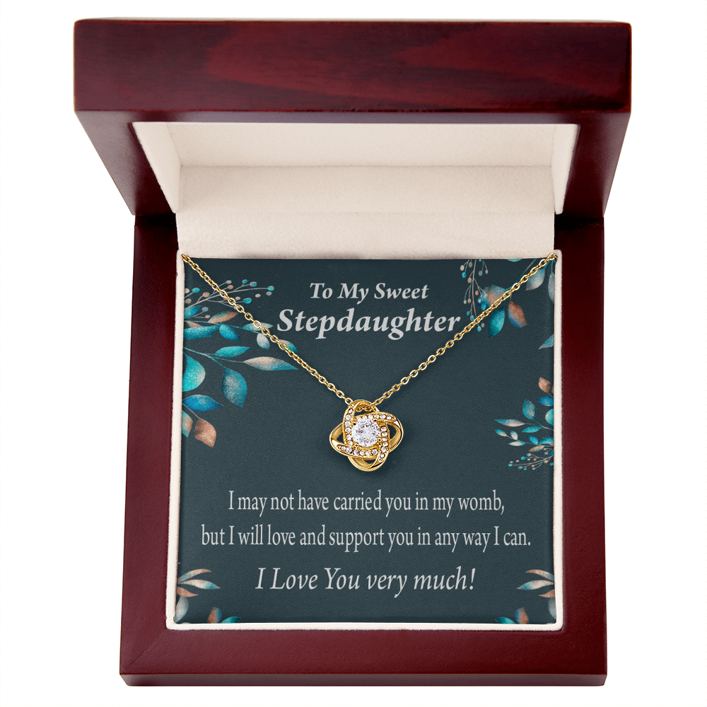 To Stepdaughter Love & Support Infinity Knot Necklace Message Card-Express Your Love Gifts