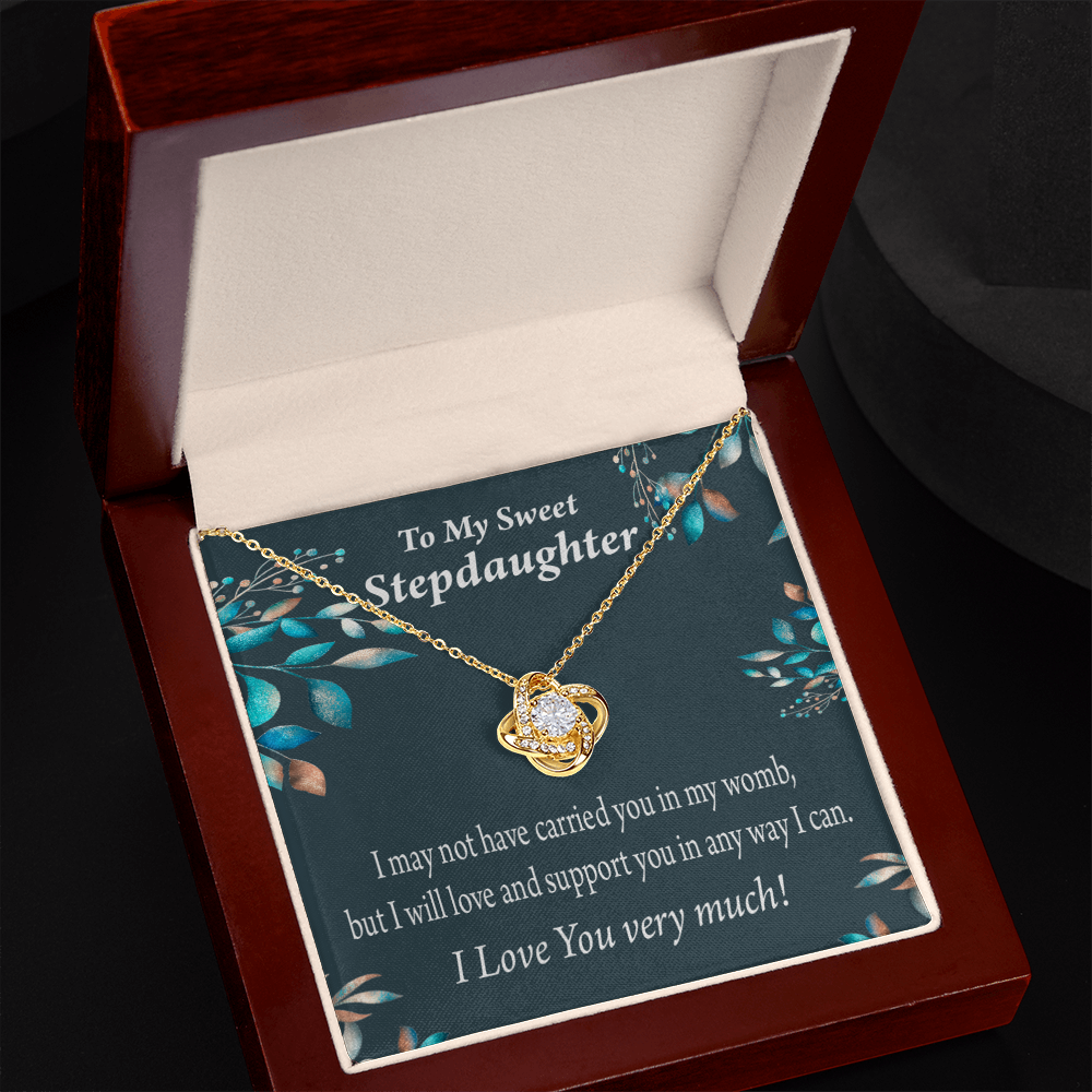 To Stepdaughter Love & Support Infinity Knot Necklace Message Card-Express Your Love Gifts