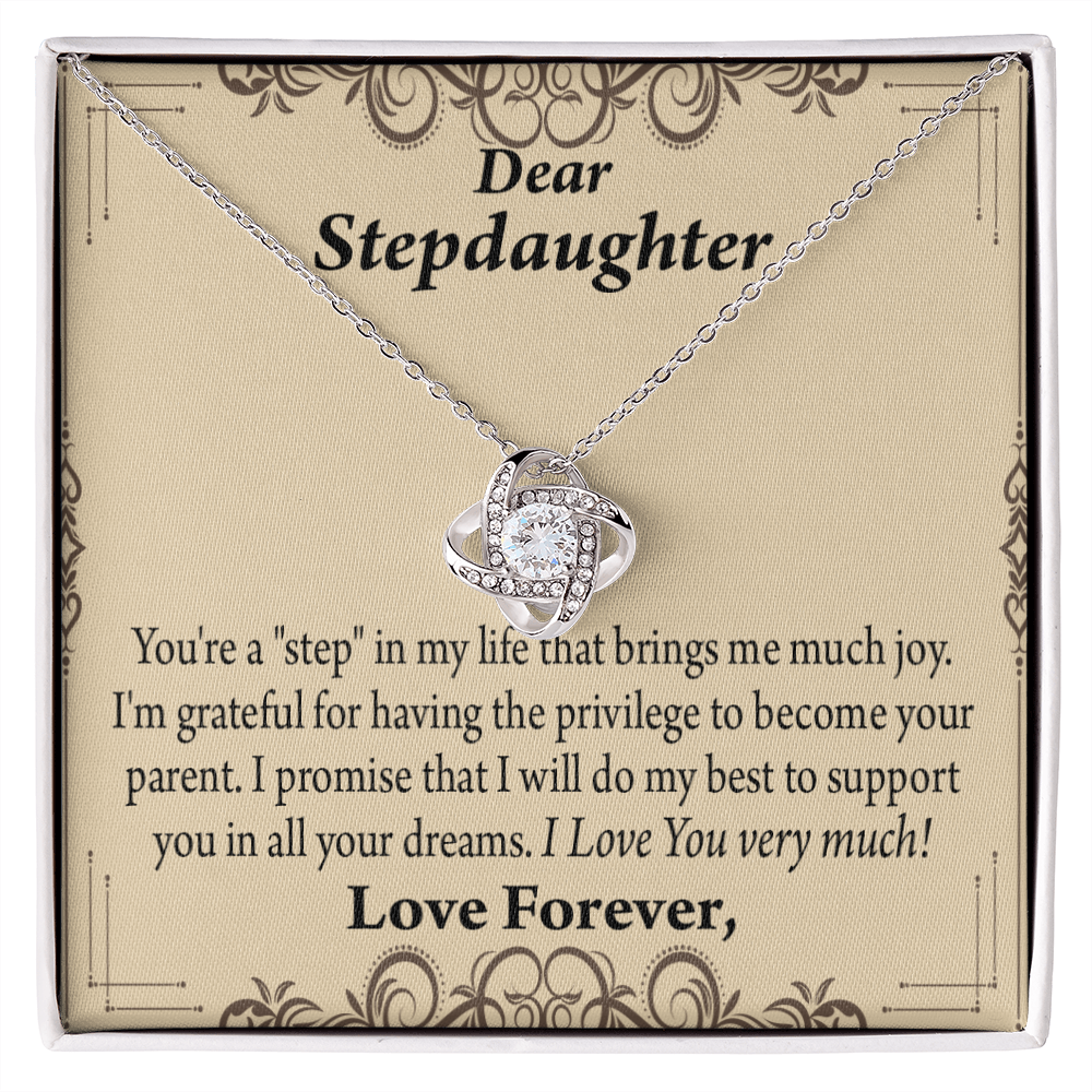 To Stepdaughter Milestones From Dad or Mom Infinity Knot Necklace Message Card-Express Your Love Gifts