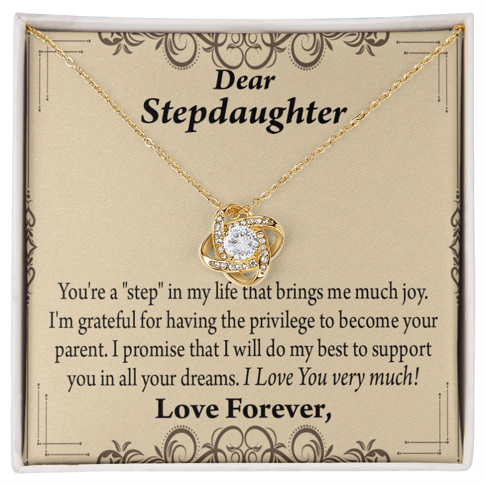 To Stepdaughter Milestones From Dad or Mom Infinity Knot Necklace Message Card-Express Your Love Gifts