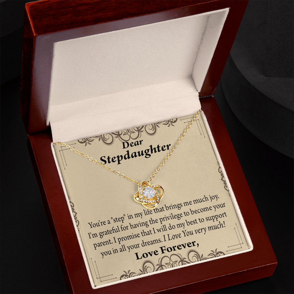 To Stepdaughter Milestones From Dad or Mom Infinity Knot Necklace Message Card-Express Your Love Gifts