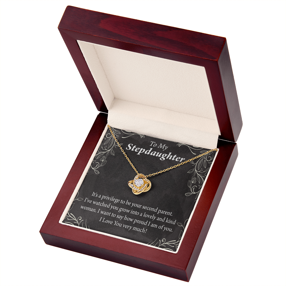 To Stepdaughter Proud of You Infinity Knot Necklace Message Card-Express Your Love Gifts