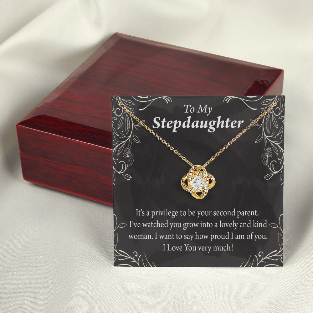 To Stepdaughter Proud of You Infinity Knot Necklace Message Card-Express Your Love Gifts