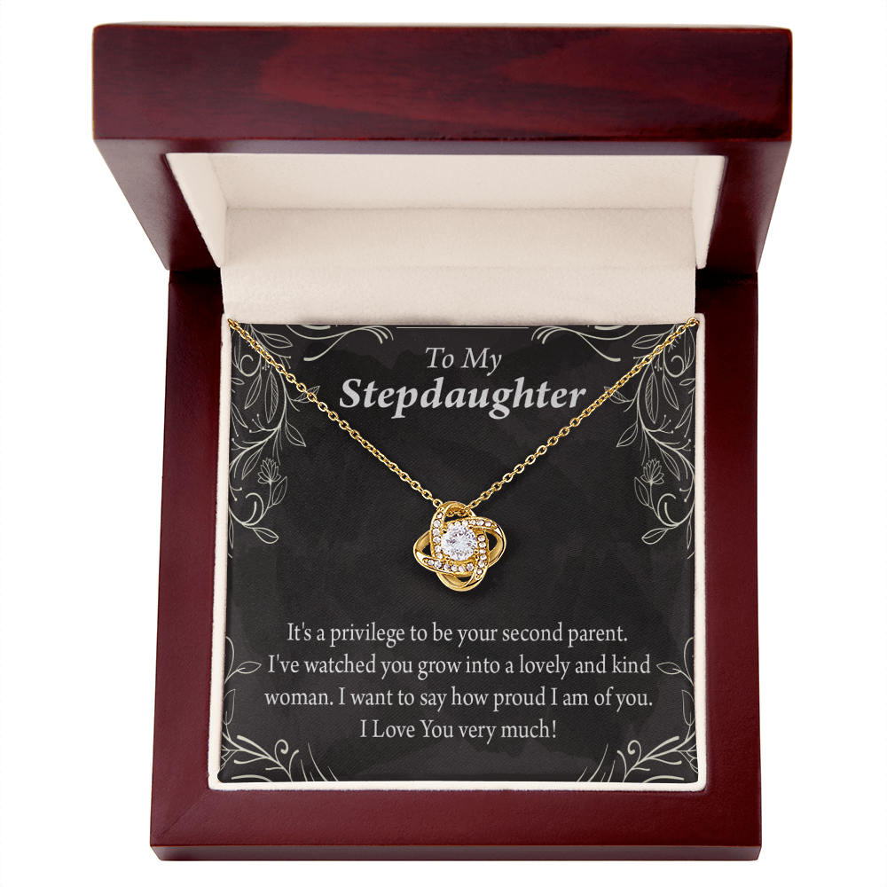 To Stepdaughter Proud of You Infinity Knot Necklace Message Card-Express Your Love Gifts