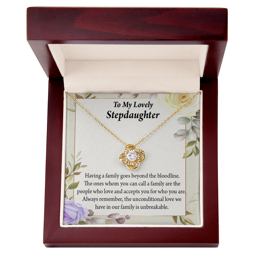 To Stepdaughter Unbreakable Bond Infinity Knot Necklace Message Card-Express Your Love Gifts