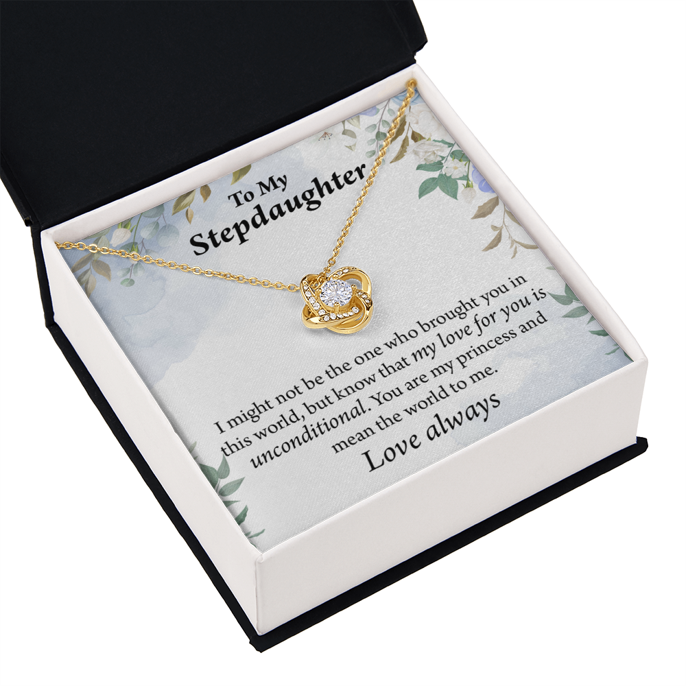 To Stepdaughter Unconditional Love Infinity Knot Necklace Message Card-Express Your Love Gifts