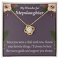 To Stepdaughter Wonderful Stepdaughter HeartKeeper Infinity Knot Necklace Message Card-Express Your Love Gifts