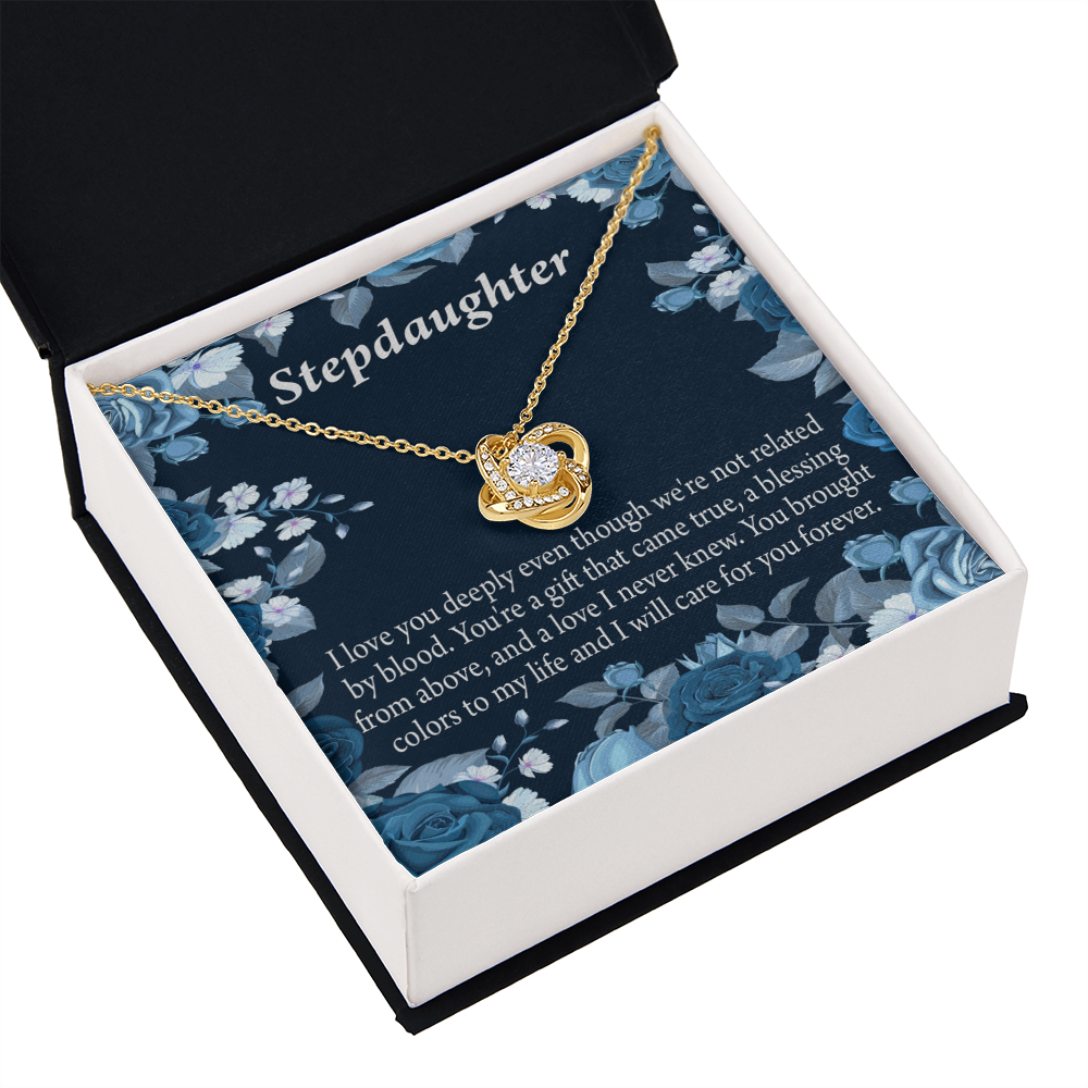 To Stepdaughter You're a Blessing Infinity Knot Necklace Message Card-Express Your Love Gifts