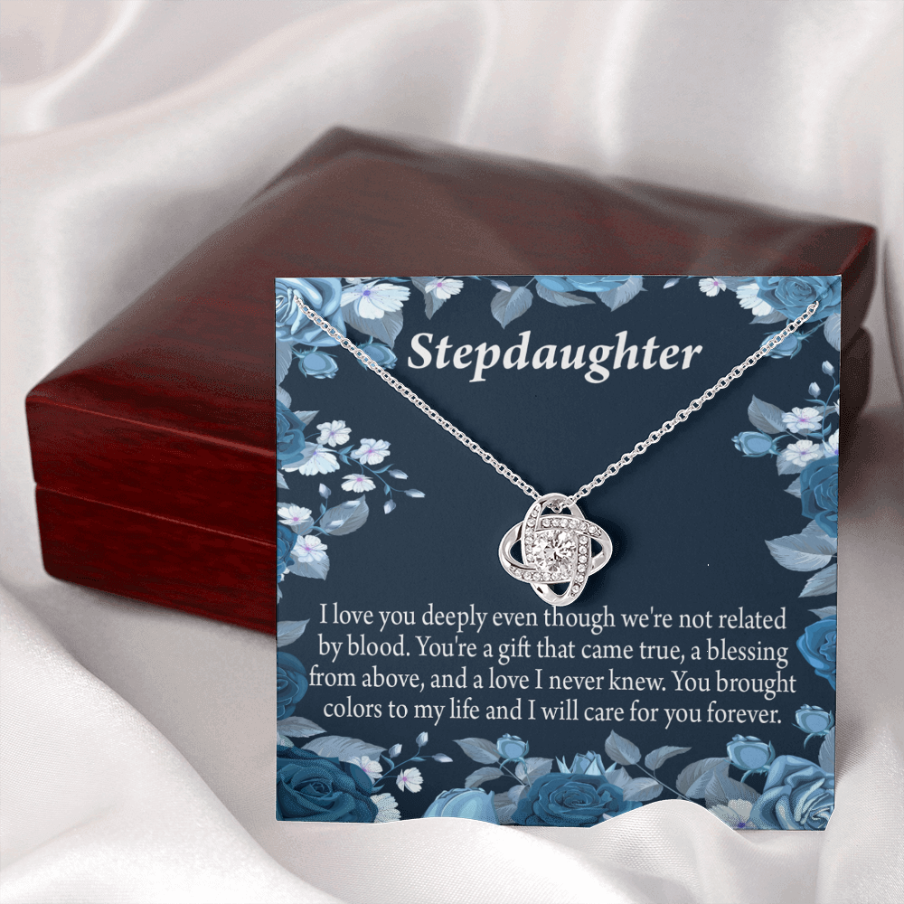 To Stepdaughter You're a Blessing Infinity Knot Necklace Message Card-Express Your Love Gifts
