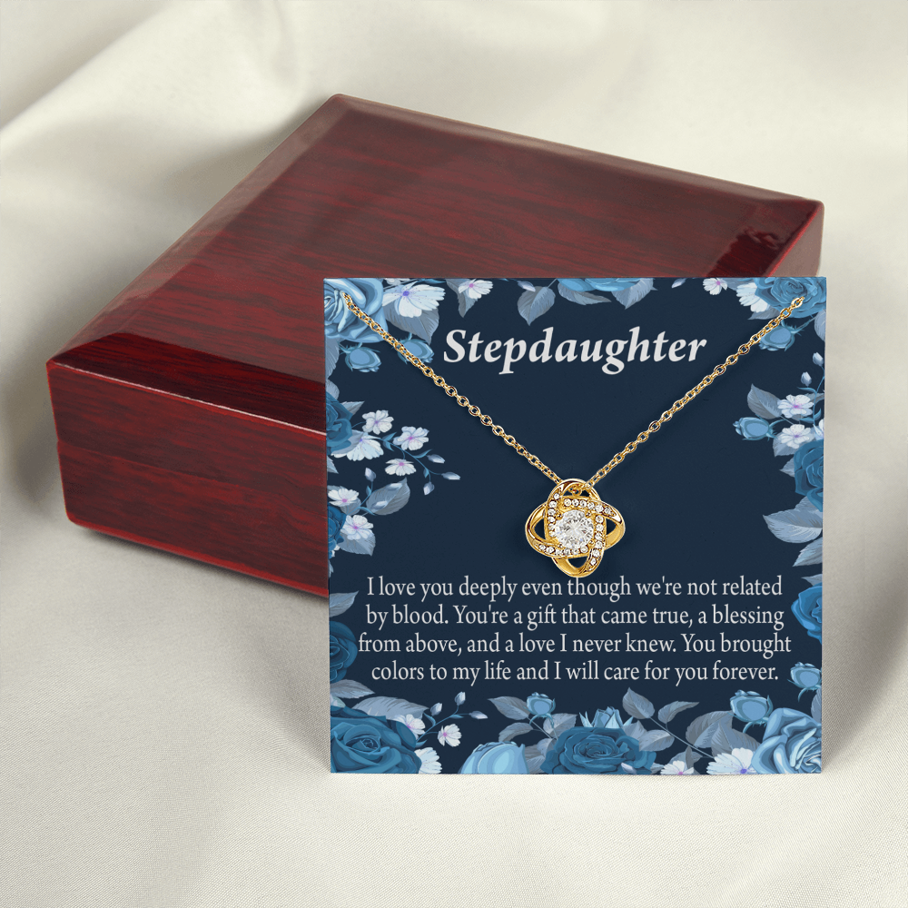 To Stepdaughter You're a Blessing Infinity Knot Necklace Message Card-Express Your Love Gifts