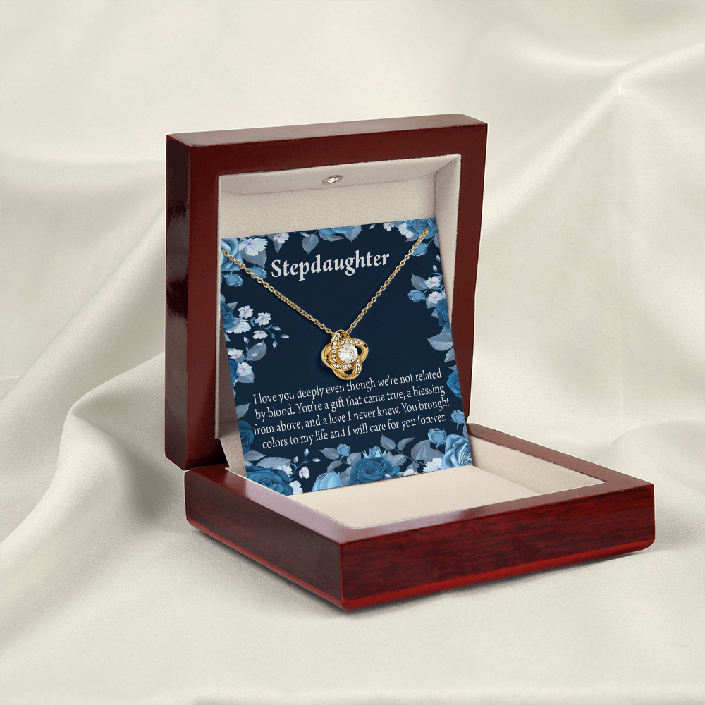 To Stepdaughter You're a Blessing Infinity Knot Necklace Message Card-Express Your Love Gifts