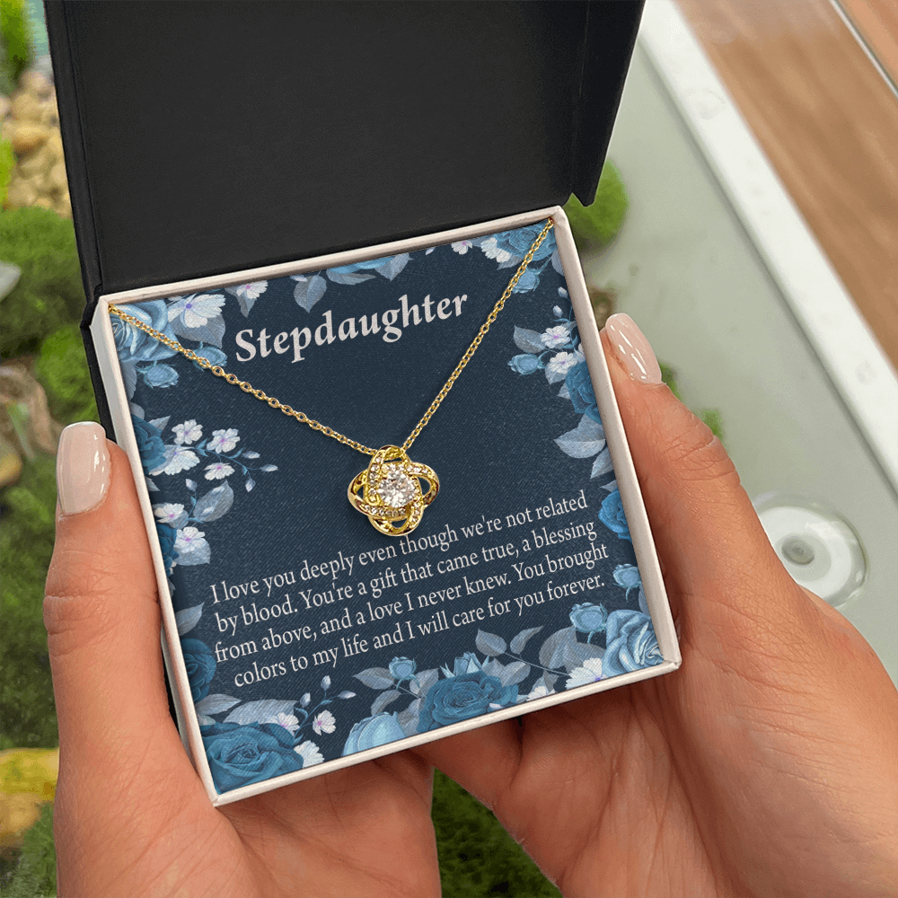 To Stepdaughter You're a Blessing Infinity Knot Necklace Message Card-Express Your Love Gifts