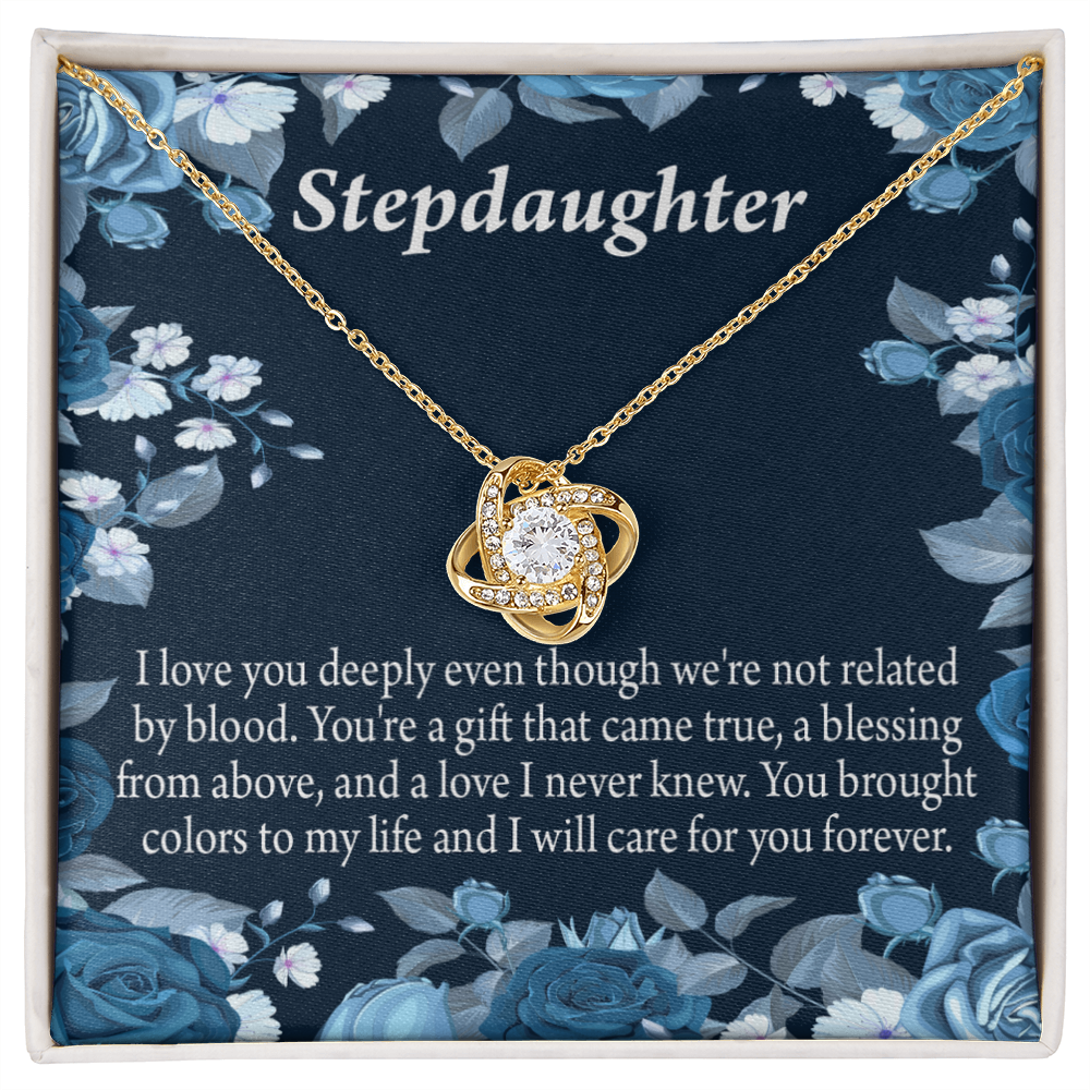To Stepdaughter You're a Blessing Infinity Knot Necklace Message Card-Express Your Love Gifts