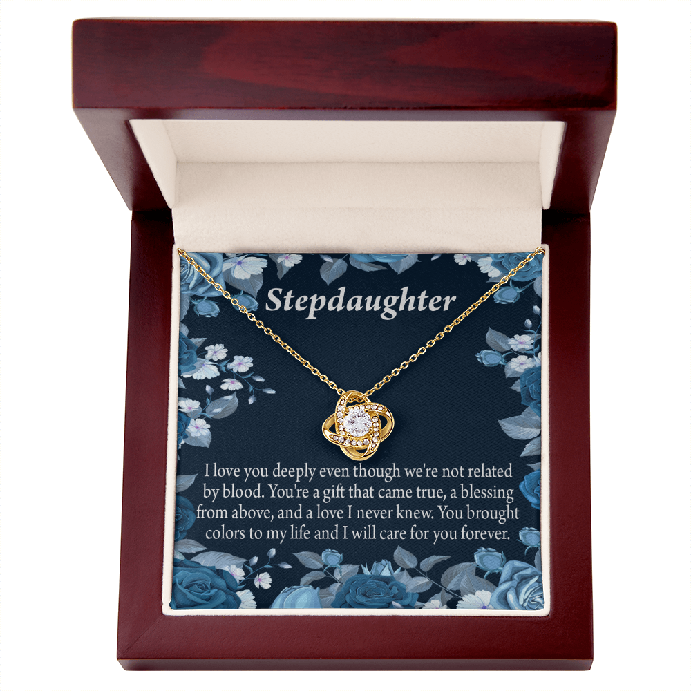 To Stepdaughter You're a Blessing Infinity Knot Necklace Message Card-Express Your Love Gifts