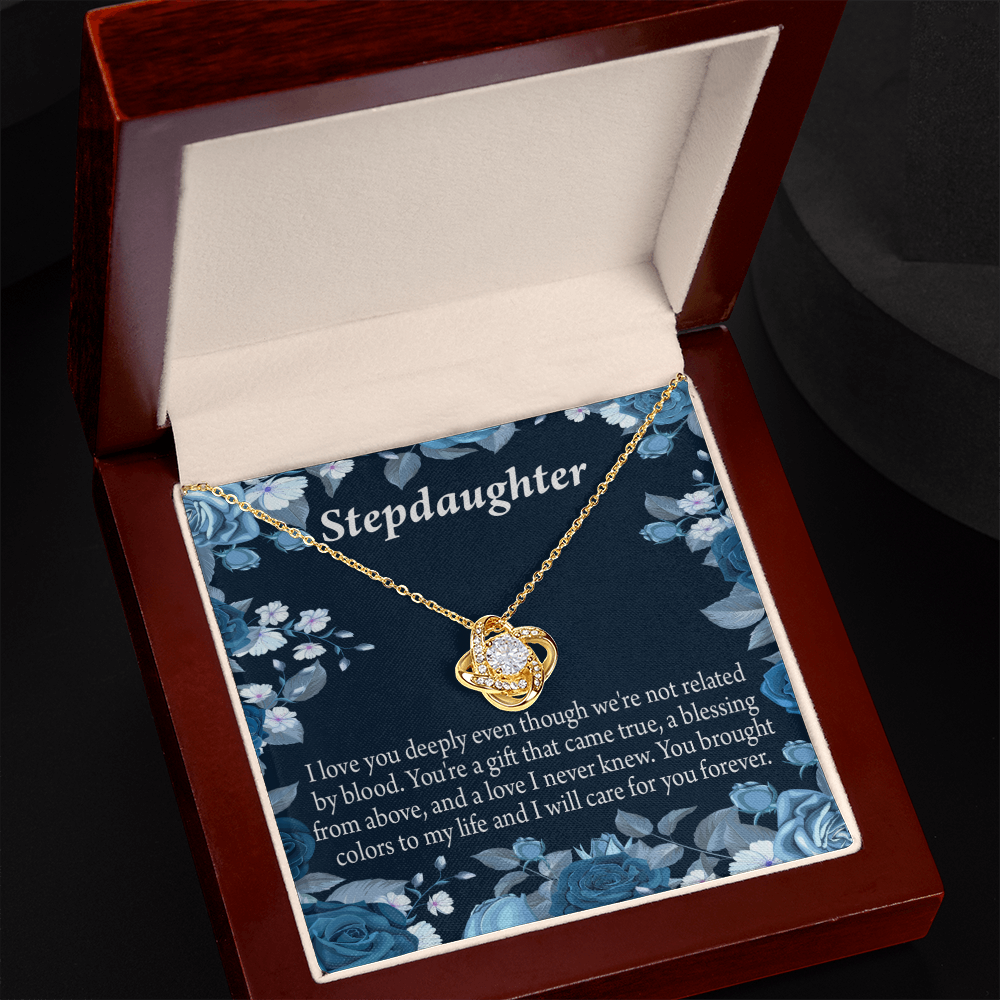 To Stepdaughter You're a Blessing Infinity Knot Necklace Message Card-Express Your Love Gifts
