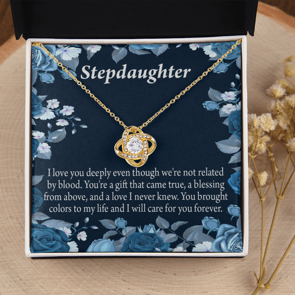 To Stepdaughter You're a Blessing Infinity Knot Necklace Message Card-Express Your Love Gifts