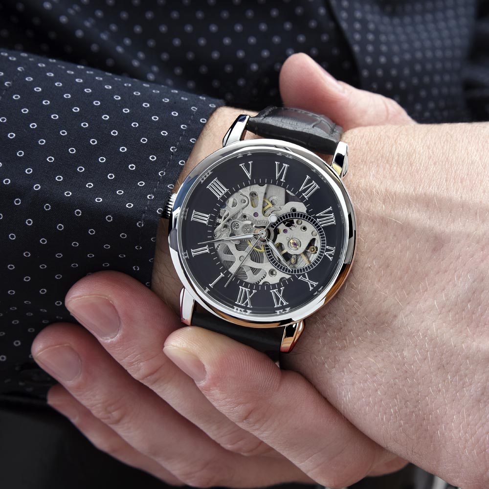 To The Greatest Son Men's Openwork Watch With Mahogany Box-Express Your Love Gifts