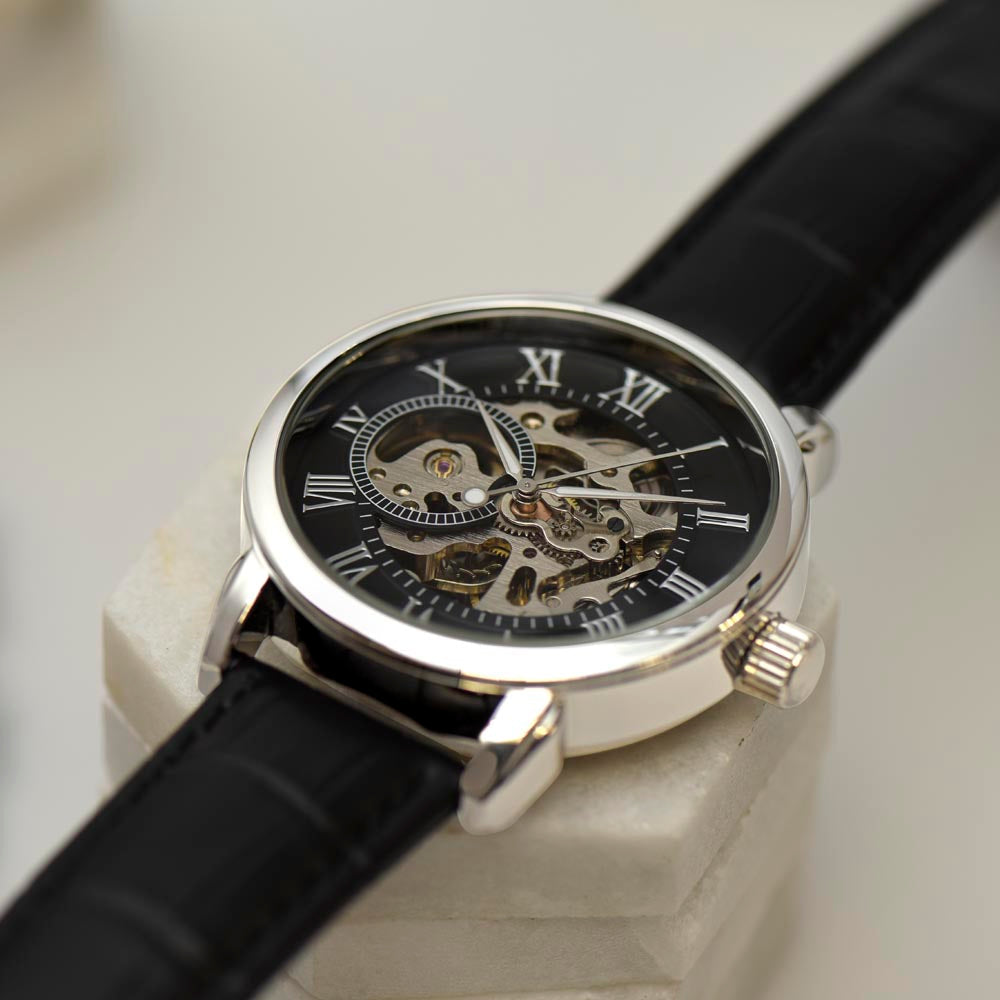 To The Greatest Son Men's Openwork Watch With Mahogany Box-Express Your Love Gifts