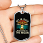 To the Moon Bitcoin Crypto Necklace Stainless Steel or 18k Gold Dog Tag 24" Chain-Express Your Love Gifts