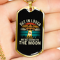 To the Moon Bitcoin Crypto Necklace Stainless Steel or 18k Gold Dog Tag 24" Chain-Express Your Love Gifts