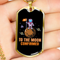 To The Moon Confirmed Bitcoin Crypto Necklace Stainless Steel or 18k Gold Dog Tag 24" Chain-Express Your Love Gifts