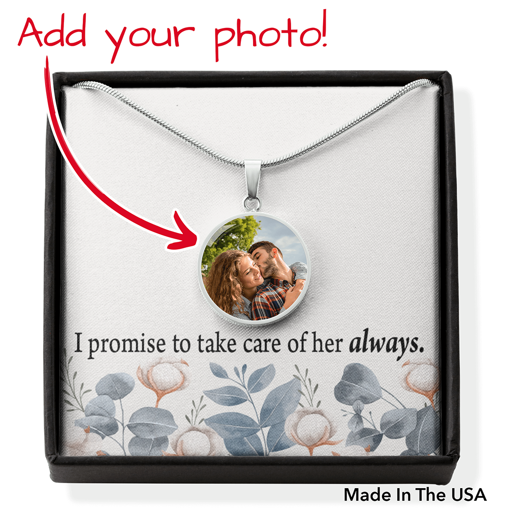 To The Mother Of The Bride From The Grrom Personalized My Promise Circle Necklace Stainless Steel or 18k Gold 18-22"-Express Your Love Gifts