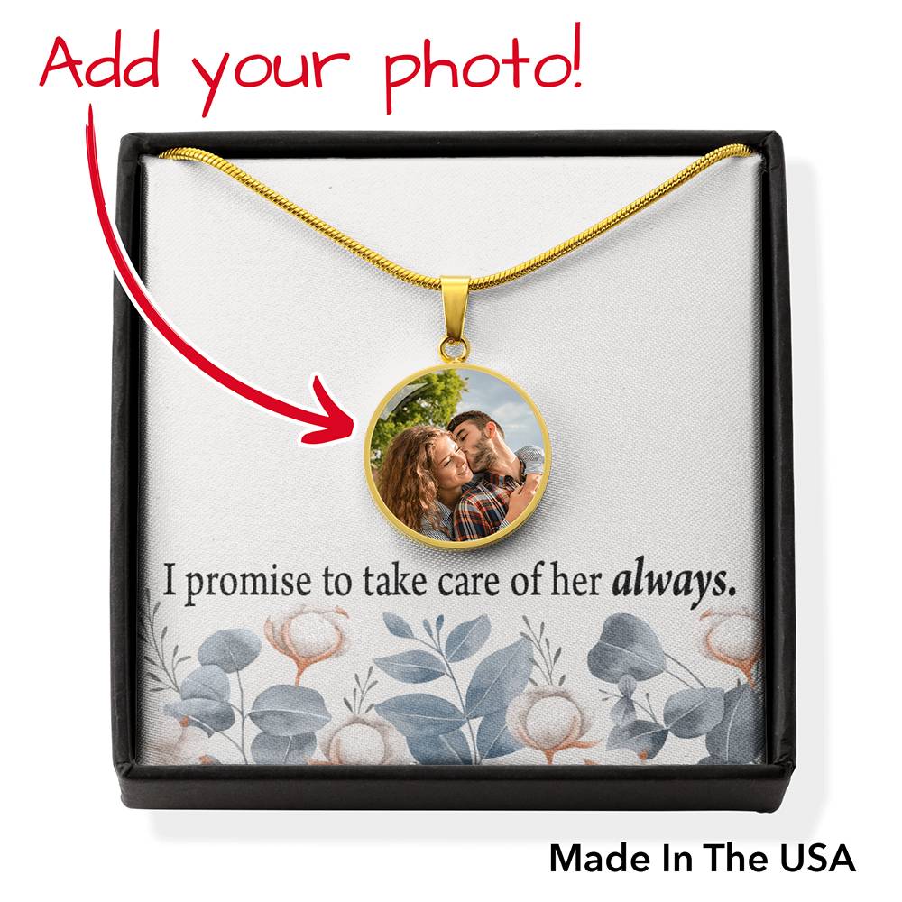 To The Mother Of The Bride From The Grrom Personalized My Promise Circle Necklace Stainless Steel or 18k Gold 18-22"-Express Your Love Gifts