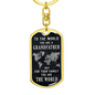 To The World You Are A Grandfather Keychain Stainless Steel or 18k Gold Dog Tag Keyring-Express Your Love Gifts