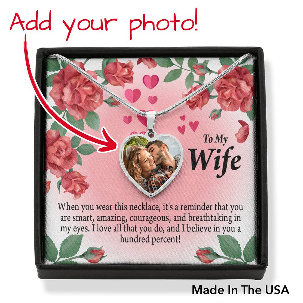 To Wife From Husband Personalized I Believe In You Necklace Stainless Steel Heart Pendant Necklace 18-22"-Express Your Love Gifts