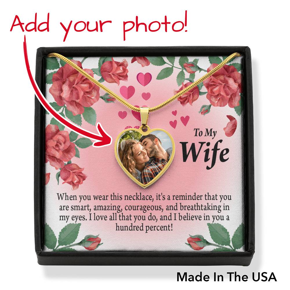 To Wife From Husband Personalized I Believe In You Necklace Stainless Steel Heart Pendant Necklace 18-22"-Express Your Love Gifts