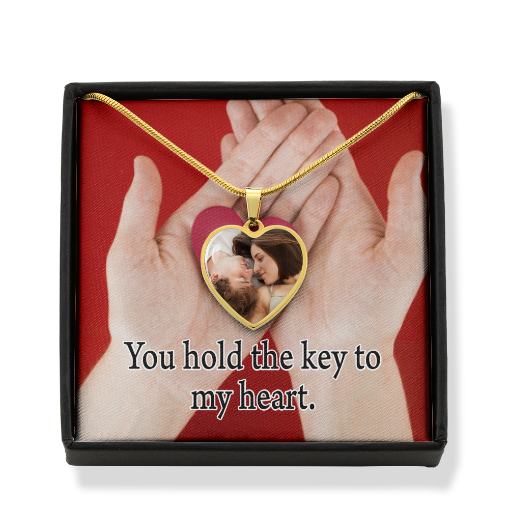 To Wife From Husband Personalized Key To My Heart Necklace Stainless Steel Heart Pendant Necklace 18-22"-Express Your Love Gifts