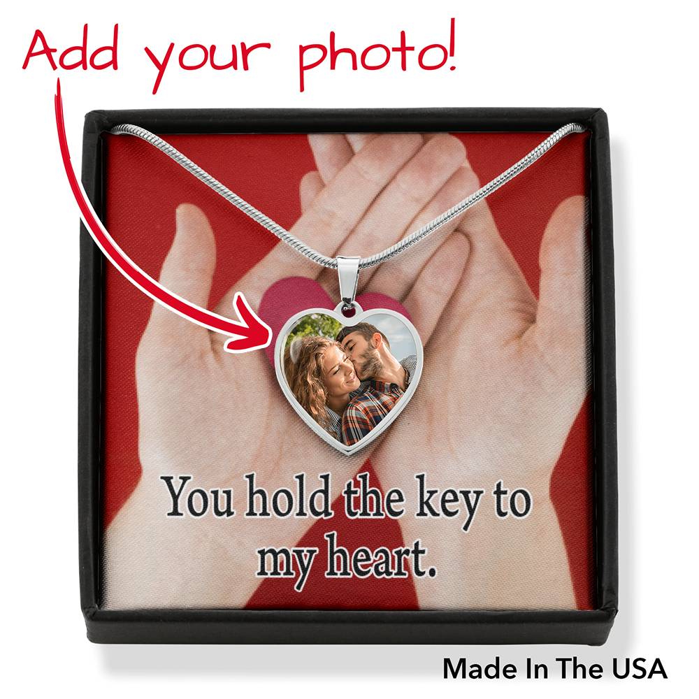To Wife From Husband Personalized Key To My Heart Necklace Stainless Steel Heart Pendant Necklace 18-22"-Express Your Love Gifts