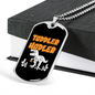 Toddler Hodler Bitcoin Crypto Necklace Stainless Steel or 18k Gold Dog Tag 24" Chain-Express Your Love Gifts