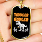 Toddler Hodler Bitcoin Crypto Necklace Stainless Steel or 18k Gold Dog Tag 24" Chain-Express Your Love Gifts