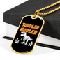 Toddler Hodler Bitcoin Crypto Necklace Stainless Steel or 18k Gold Dog Tag 24" Chain-Express Your Love Gifts