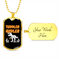 Toddler Hodler Bitcoin Crypto Necklace Stainless Steel or 18k Gold Dog Tag 24" Chain-Express Your Love Gifts