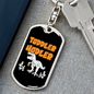 Toddler Hodler Crypto Keychain Stainless Steel or 18k Gold Dog Tag Keyring-Express Your Love Gifts
