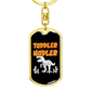 Toddler Hodler Crypto Keychain Stainless Steel or 18k Gold Dog Tag Keyring-Express Your Love Gifts